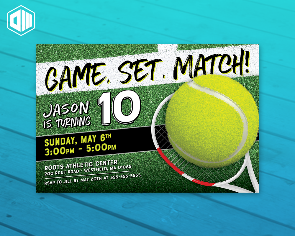 Game. Set. Match! Tennis Themed Birthday Invitation The DW Studio